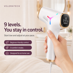 VELORATECH IPL handset — nine intensity levels you control